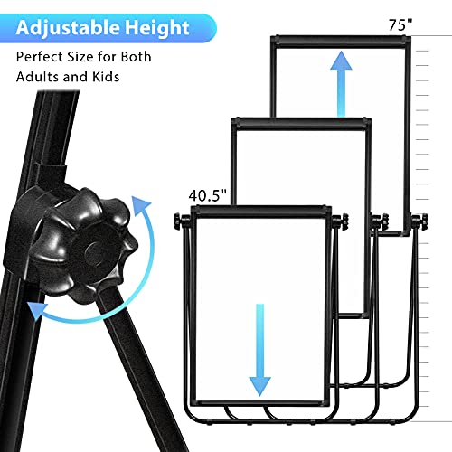 Stand White Board - 40x28 Magnetic Dry Erase Board Flipchart Board Double Sided Easel Board Portable Whiteboard for Classr...