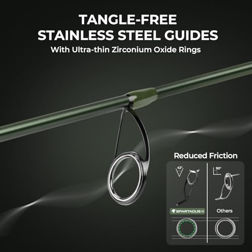KastKing Spartacus II Twin-Tip Fishing Rod and Reel Combo, Spinning & Casting Combo, Fishing Poles and Reels Combo, KastFl...