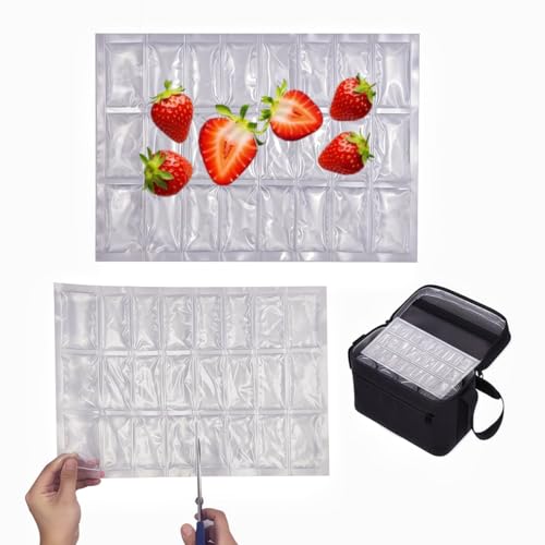 SprotEmblema 2 PCS Flexible Ice Mat for Food Cooling - Leakproof Gel Ice Sheet, Cuttable & Foldable Cooler Pad for Lunch B...