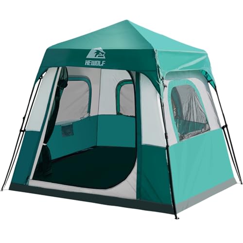 Hewolf 3-4 Person Tents for Camping, Waterproof Easy Pop Up Instant Tent Sets Up in 60 Seconds for Family Outdoor Hiking &...
