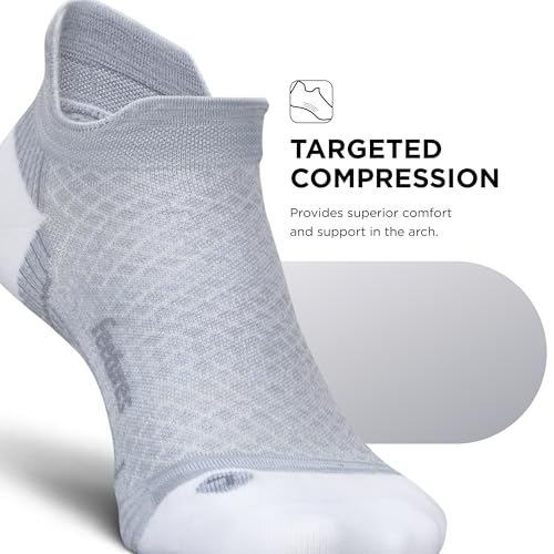 Feetures Plantar Fasciitis Relief Sock Light Cushion No Show Tab - Targeted Compression Sock for Women & Men