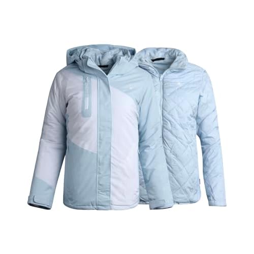 Spyder Womens Ski Jacket - Faux Fur Lined Insulated 3 in 1 Puffer Jacket - Reversible Quilted Winter Coats for Women