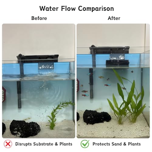 BEVINKATE Aquarium Filter Baffle with Suction Cups, Fish Tank Flow Controller, Water Surface Calmer & Flow Reducer for Bet...