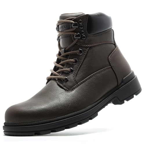 ANJOUFEMME Men's Winter Hiking Boots Waterproof, Anti-Slip Outdoor Climbing Warm Work Trekking Shoes for Men