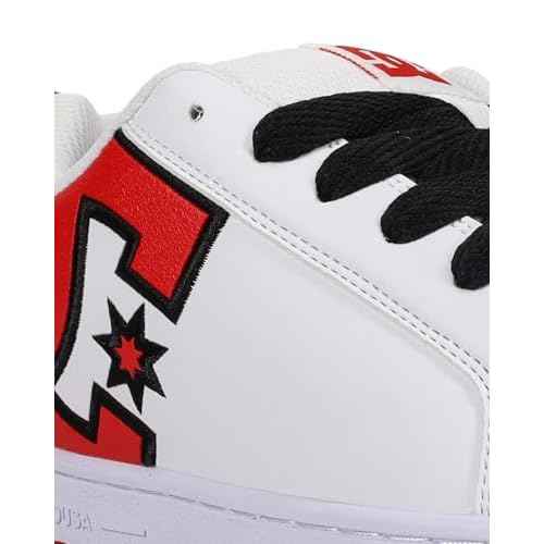 DC Mens Court Graffik Casual Low Top Skate Shoe SneakerSkate Shoe, White/Red 14