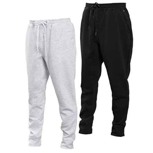 Kenneth Cole REACTION Stretch Scuba Knit Tapered Sweatpants for Men 2-Pack, Active Mens Joggers with Pockets Pack of 2