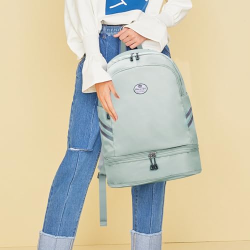 HUA ANGEL Waterproof Carry on Backpack for Men & Women Lightweight Laptop Travel Backpack with Shoe Compartment for Sports