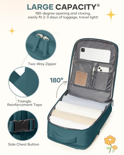 Travel Backpack For Women Men Airline Approved Carry On Backpack Flight Approved Waterproof Sports Luggage Backpack Casual...