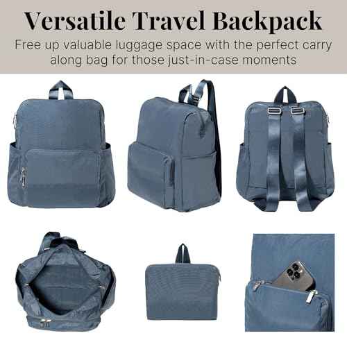 Baggallini Carryall Packable Backpack, Mist