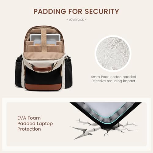 LOVEVOOK Laptop Backpack for Women with Pouch Pocket for Large Capacity Cup,15.6 Inch Laptop Computer Bag Travel Backpack ...
