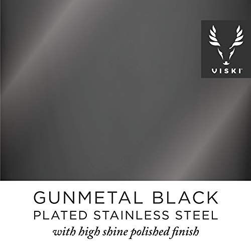 Viski Gunmetal Heavyweight Cocktail Shaker with Strainer, Stainless Steel Drink Mixer for Cocktails, Margarita, Martini, B...