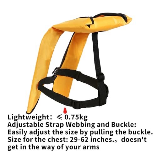 Manual Inflatable Life Jacket|Life Vest for Adults|PFD Low Profile|Supports up to 330 lbs(YSH709)