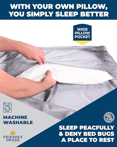 The Friendly Swede Sleeping Bag Liner — Ultralight Polyester or Cold Weather Microfiber Adult Sleep Sack- Camping Sheets -...
