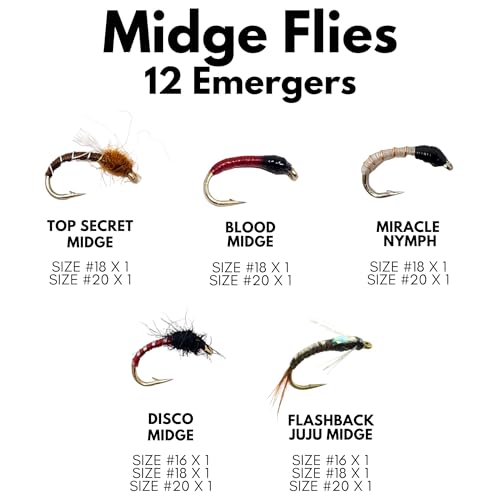 The Fly Crate | 36 Fly Fishing Flies Assortment with Tungsten and Brass Beads | 3 Dozen Nymph Dry Flies for Trout | Zebra ...