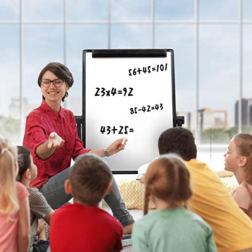 Dry Erase Board with Stand - Double Sided 28"x20" Portable Writing Whiteboards, Height Adjustable & 360° Rotating U Stand ...