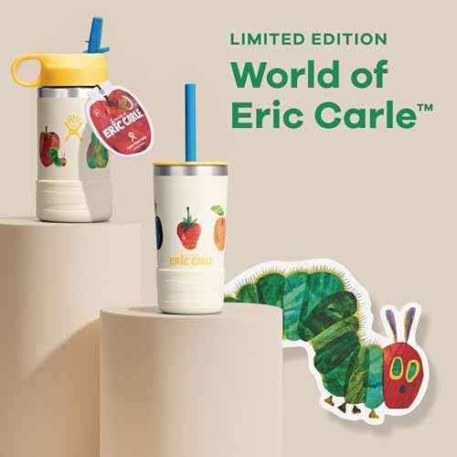 Hydro Flask Kids Water Bottle and Tumbler Bundle Set for School - Stainless Steel and Insulated with Straw Cap - 12 Oz World of Eric Carle¢â Caterpillar