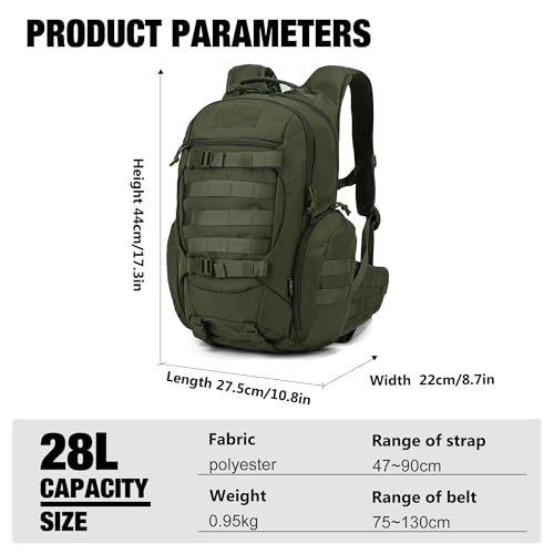 Mardingtop 28L Tactical Backpack for Men with 2.5 Liter Hydration Bladder for Hiking Camping