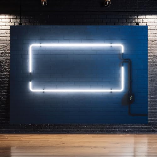 Photography Backdrop Photography Background Stylish Modern White neon Light Frame 3D for Photoshoot Portrait Photo Studio ...