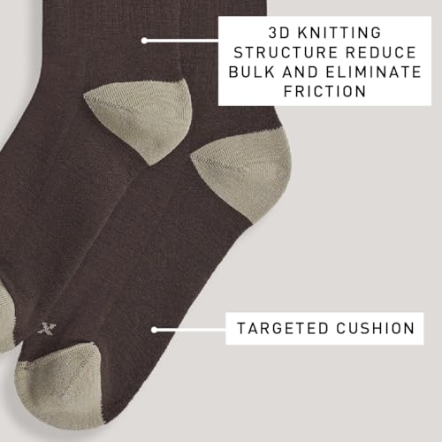 IBEX Merino Wool Rambler Unisex Hiking Socks | Crew Socks with Seamless Toe & Arch Support | Moisture-Wicking Trekking Socks