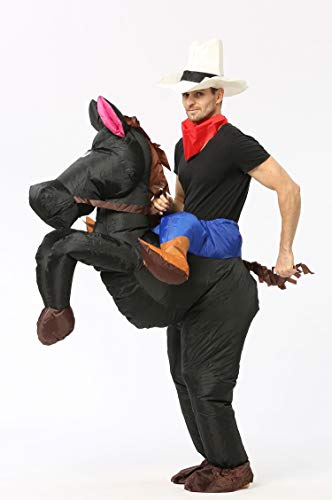 FUNNY COSTUMES Inflatable Riding Horse Costume,Blow Up Suit,One Size Fits Most Adults for Party,Halloween,Carnival