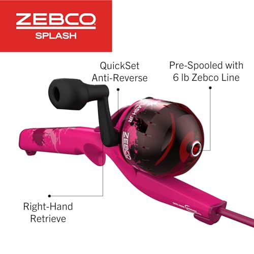 Zebco Youth 29-Inch Floating Spincast Reel and Fishing Rod Combo, Size 20 Reel, Pre-Spooled with 6-Pound Cajun Line
