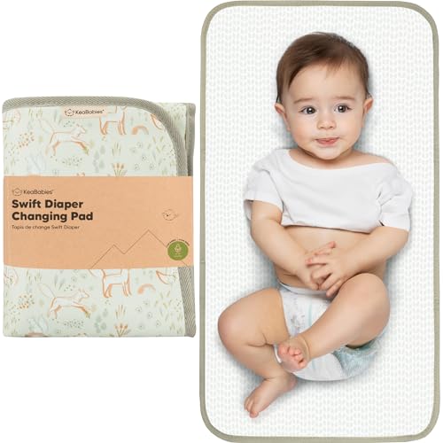 KeaBabies Portable Diaper Changing Pad, Easy Wipe Clean - Foldable Waterproof Baby Changing Mat for Diaper Bag, Compact, L...