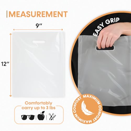 MMSBAGS Retail Plastic Merchandise Bags, Die Cut Handles, Strong, Tear Resistent, different Sizes and Colors. Perfect for ...