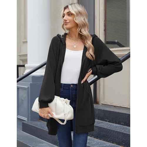 Zeagoo Women's Zip Up Hoodies Long Tunic Sweatshirts Long Sleeve Oversized Fleece Casual 2025 Fall Jacket Coat with Pocket