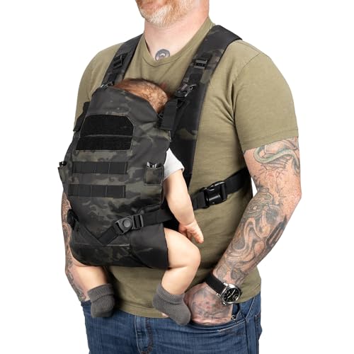 Tactical Baby Gear Daypack Diaper Bag + Tactical Baby Carrier Bundle – Military-Grade, MOLLE Compatible, Water-Resistant, ...