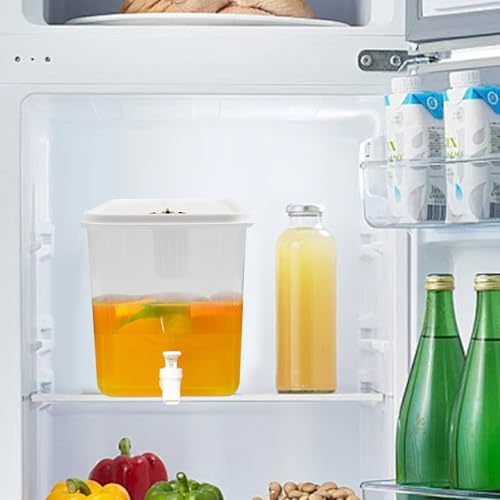 2 PCS 2 Gallon Fridge Beverage Drink Dispenser with Spigot Leak Proof Lids Filter Screen Juice Container Sealed Plastic Le...