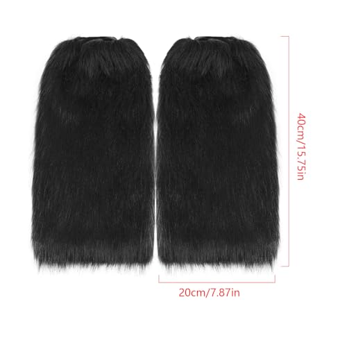 PURFUN Women Fuzzy Faux Fur Leg Warmers Cosplay Christmas Halloween Party Costume Boot Cuff Cover Night Club Under Knee Socks