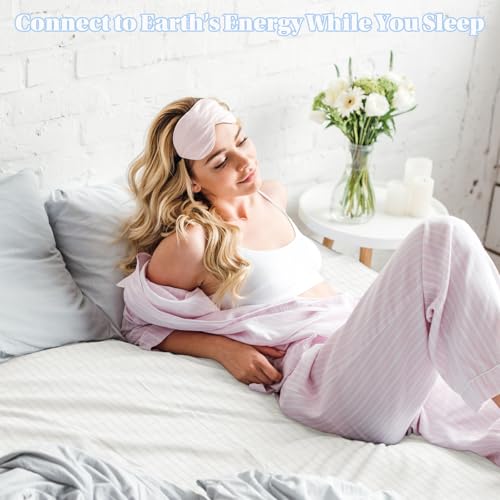 Grounding Sheets Full,Cotton+ Pure Silver Fiber,Grounded Bed Sheet Kit,Deep Pocket Grounded Bed Sheet,Well Bedding for Better Sleep & Wellness(White, Full)