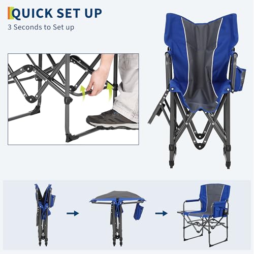 GarveeLife Oversized Directors Camping Chair, Portable Folding Chair for Adults Support 400 lbs, Heavy Duty Lawn Chair wit...