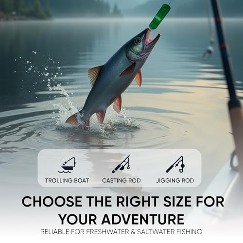 KOKOPROS Kokanee Salmon Finished Teardrop Flashers – Durable Fishing Flashers for Salmon & Trout Trolling – Vibrant Color...