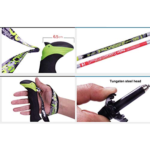 Hiking Poles 7001 Super-Hard Aluminum, Carbon Fiber Trekking Poles Lightweight Collapsible Folding Walking Sticks Included...