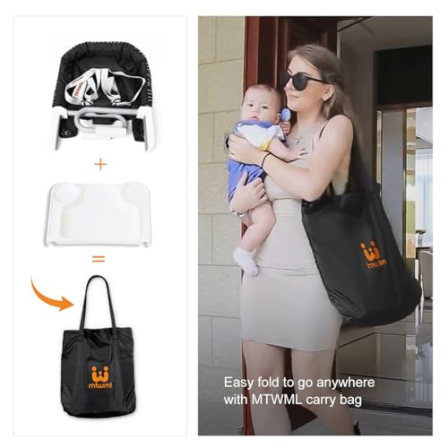 MTWML Hook On High Chair with Tray,Portable Baby High Chair That Attaches to Table,Clip On Fast Table Seat for Babies and ...