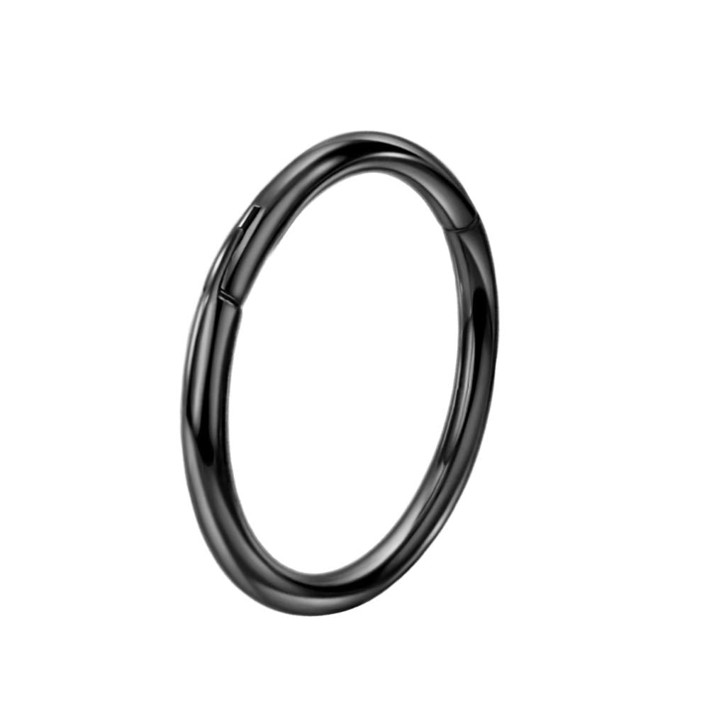 FANSING Titanium Nose Rings Black 14g Nose Hoop 6mm 14 Gauge Piercing Hoop for Cartilage Helix Septum Jewelry