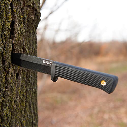 COLD STEEL SRK 6" SK-5 Clip Point Razor-Sharp Blade 4.75" Durable Kray-Ex Handle Tactical Fixed Blade Knife w/Secure-Ex Sh...
