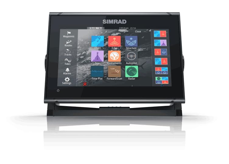Simrad GO Chartplotter and Fish Finder, with Transducer and Radar Options, Preloaded C-MAP Discover Chart Card