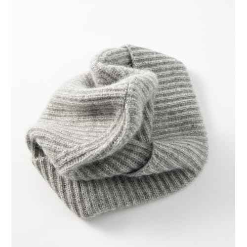 Villand 100% Cashmere Ribbed Cuffed Hat for Men, Ultra-Soft Men's Pure Cashmere Winter Ski Beanie