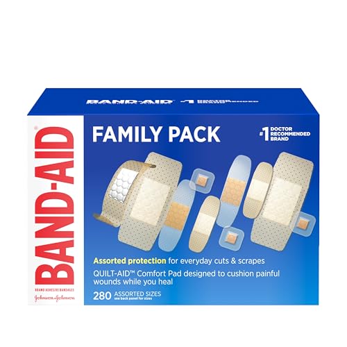 BAND-AID Brand Adhesive Bandages Family Variety Pack, Sheer & Clear Flexible Sterile Individually Wrapped Strips & Spots, ...