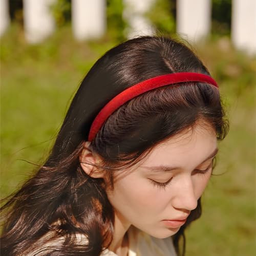 NARUNING 6Pcs Velvet Headbands Women's Hair Head Bands Padded Headbands 1.7cm Solid Color Hairband Fashion Headwear, Girls...