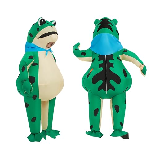 DAHAKII Funny Frog Inflatable Costume Cosplay Blow-Up Suit for Adult/Birthday/Halloween Party/Mardi Gras