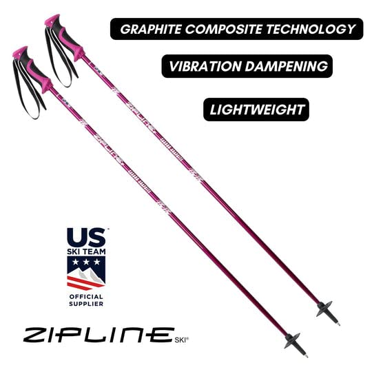 Zipline Lollipop 14.0 Graphite Carbon Composite Ski Poles – Lightweight, Durable, All-Mountain – Ergonomic Grip, Vibration...