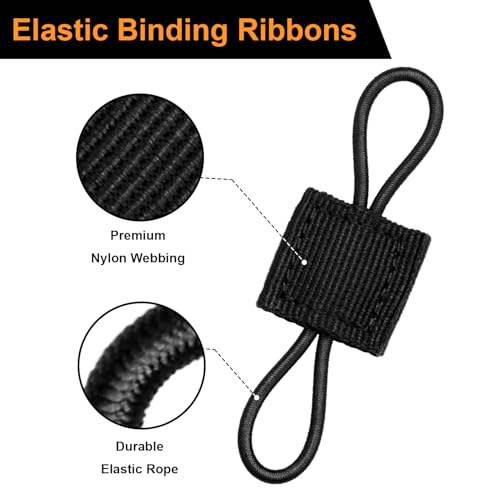 ManTangSun 15PCS Tactical Bag Molle Attachment,3 Sizes Elastic Molle Webbing Binding Ribbons, Molle Backpack Attachments f...