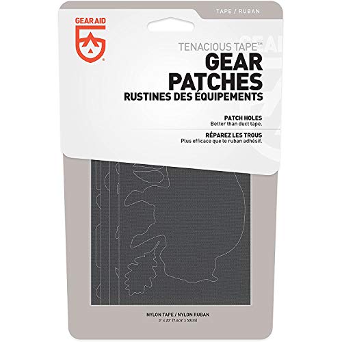 GEAR AID Tenacious Tape Repair Patches – Peel-and-Stick Nylon Gear Patches for Jackets, Tents, Sleeping Bags, Backpacks, a...