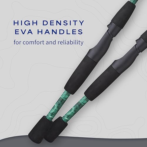 Shakespeare Reverb Spinning Reel and Fishing Rod Combo Durable Tubular Glass Rod Blank Construction, EVA Handle