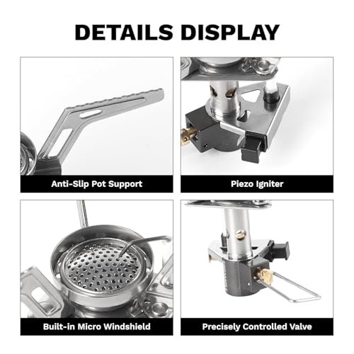 Fire-Maple Torch Gas Stove – Ultralight Backpacking Camping Stove, Built-in Piezo Ignition, Stainless Steel & Aluminum All...