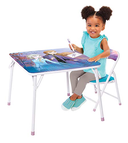 Disney Frozen Activity Table & Chair Set for Toddlers 24-48M, Includes 1 Table & 1 Chair - Sturdy Metal Construction, Tabl...