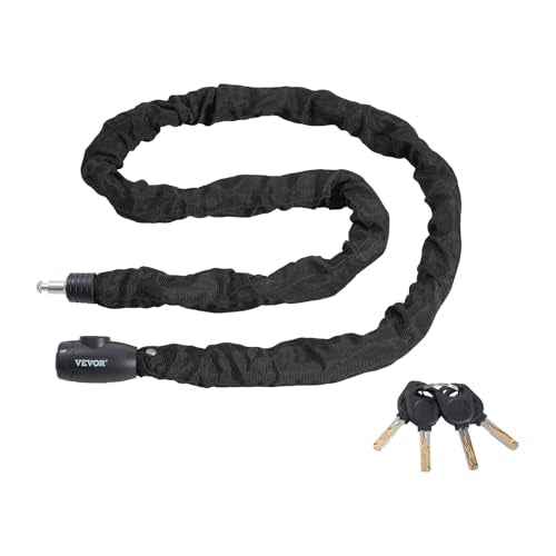 VEVOR Bike Chain Lock, 5.91 Ft Combination Bicycle Chain Lock with 4 Keys, Heavy Duty Anti-Theft High Security Bike Locks, Perfect for Bike, Motorcycle, Scooter, Bicycle, Door, Fence or Gate, 10mm